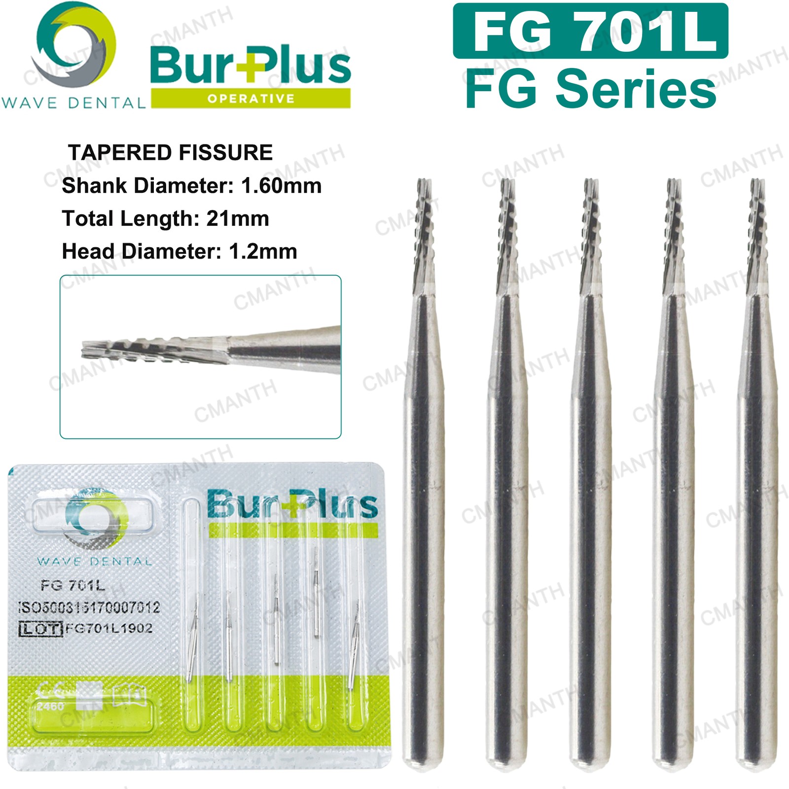 WAVE Dental Surgical Burs Carbide Bur Friction Grip FG Long 21mm For High Speed