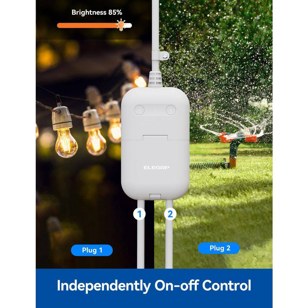 15 Amp 120 Volt Wi-Fi Wireless Grounding Smart Plug Connector White 4 Pack for H