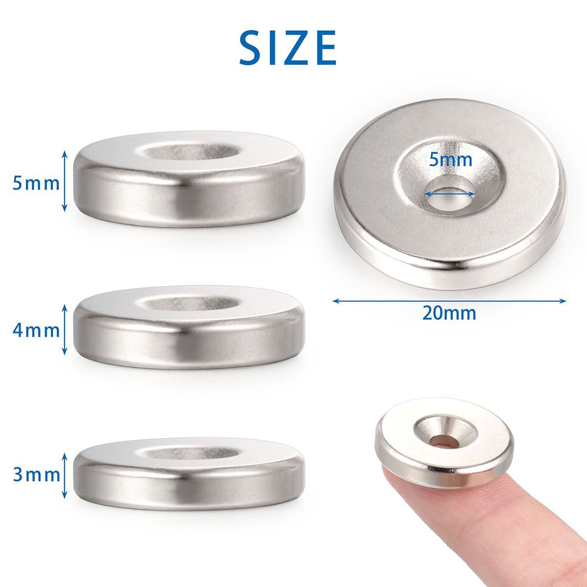 Lot Countersunk Ring Round Disc Strong Neodymium Magnets Rare Earth with Hole