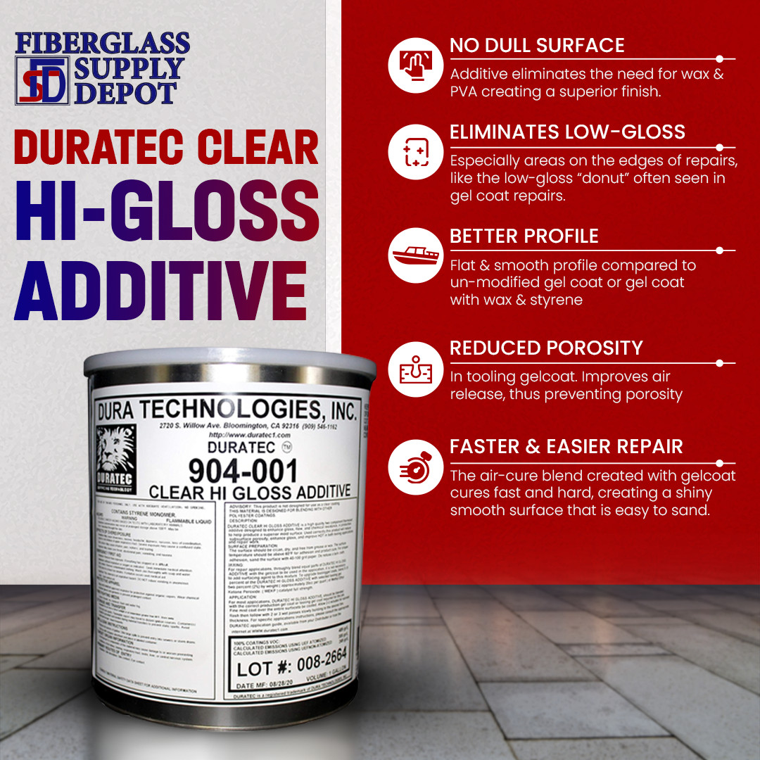 904-001 Duratec Clear Hi-Gloss Additive For Gelcoat (Gallon)