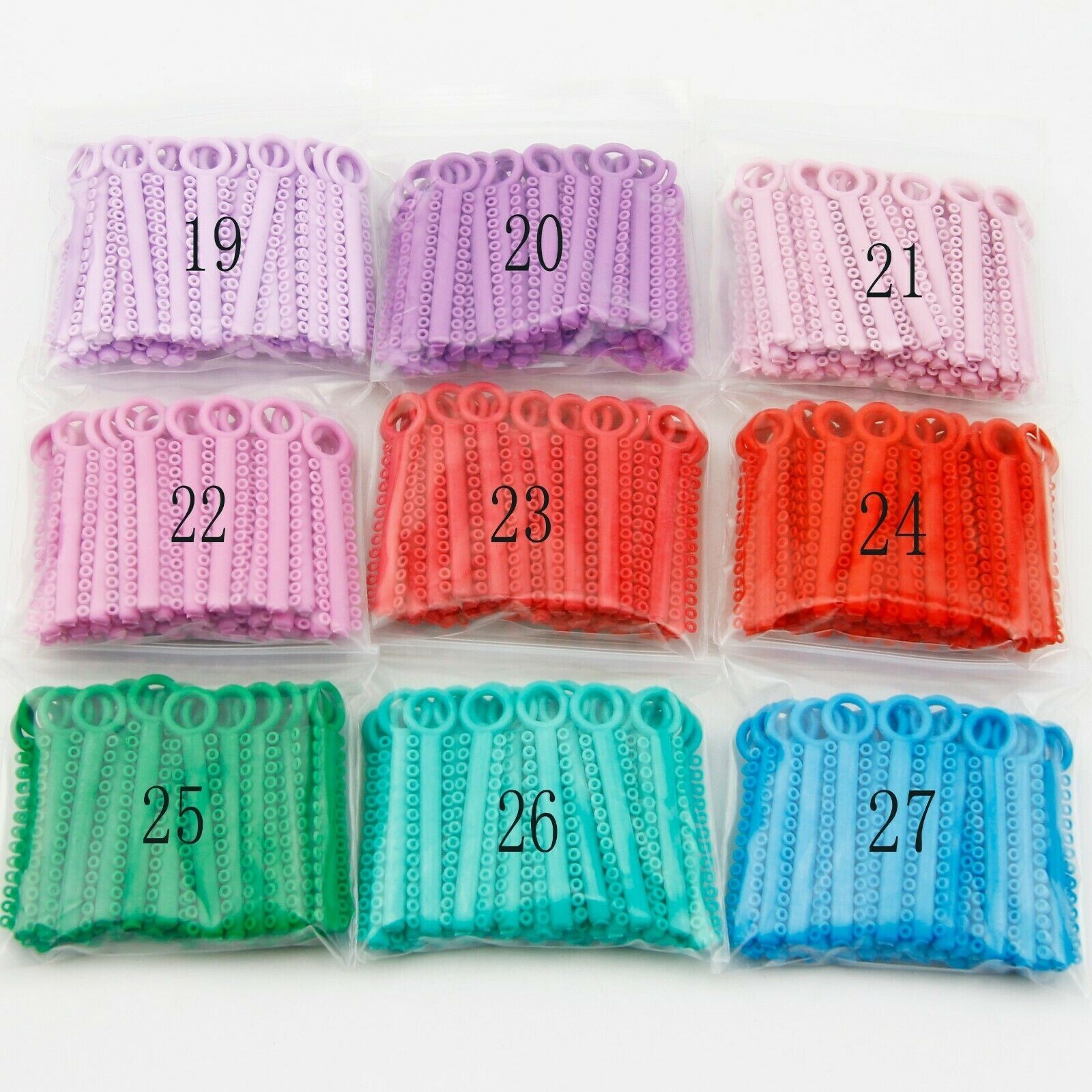 1040 Pcs Dental Orthodontic Elastic Braces Rubber Bands Ligature Ties 37 Colors
