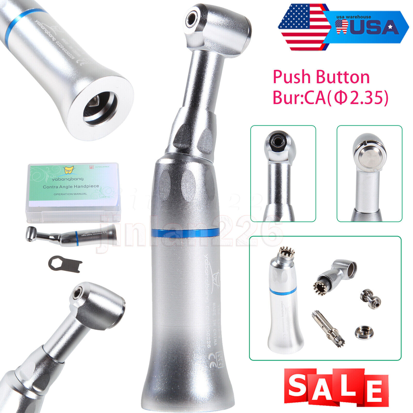 10* BURR Dental Fast High Speed Handpiece Push Turbine 4 Holes Fit NSK Pana Max