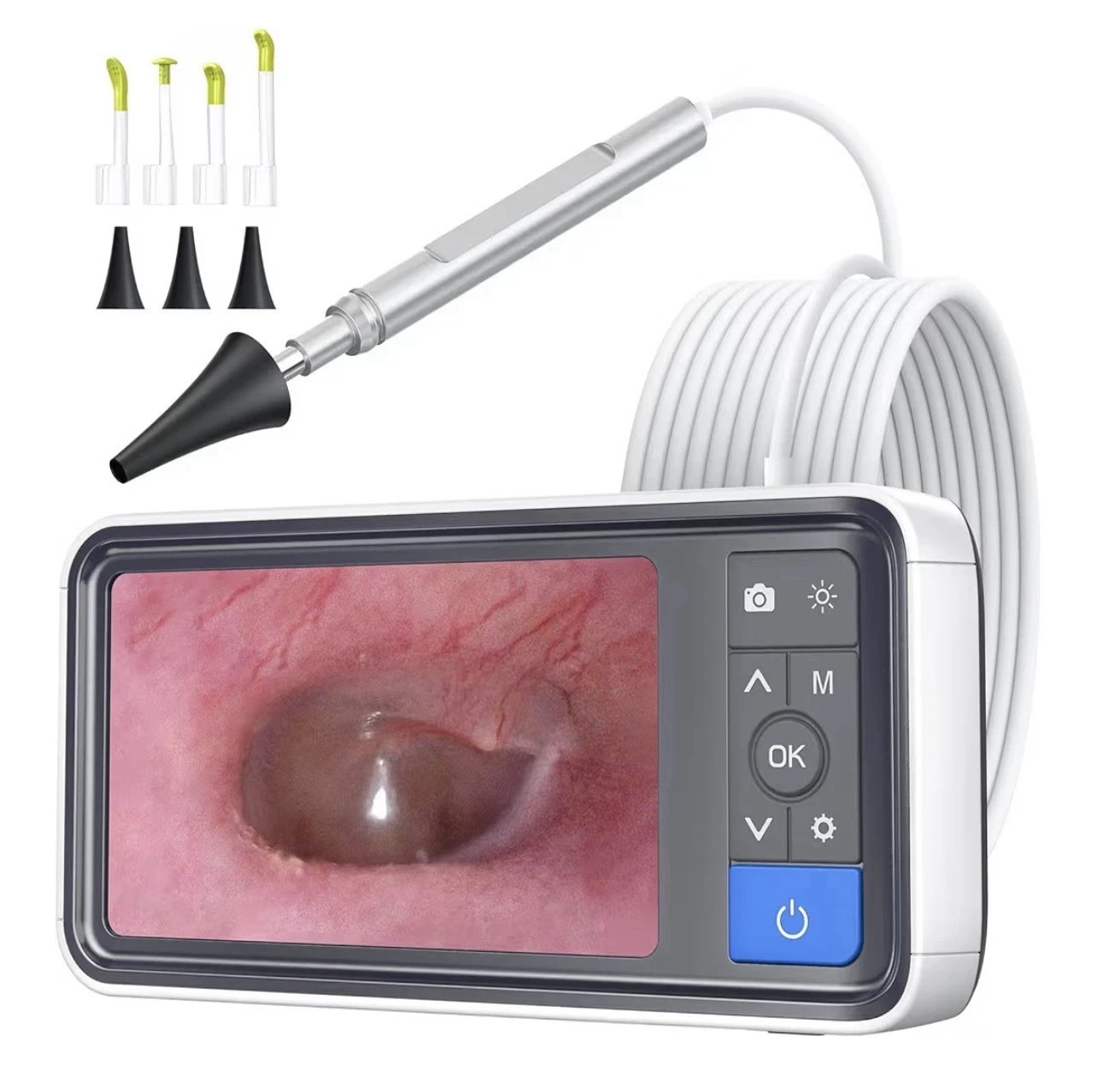 3.9mm Ear Wax Removal Scope Video Camera Digital Otoscope with 4.5 Inch Screen