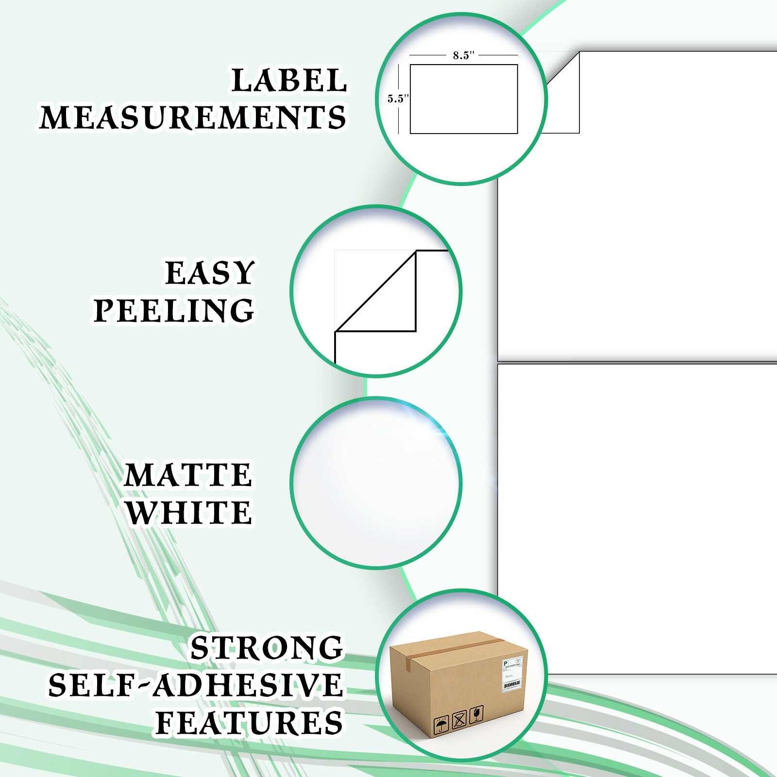 110 Sheets 220 Premium Half Sheet Shipping Labels 200+20 8.5×5.5 2 Per Sheet
