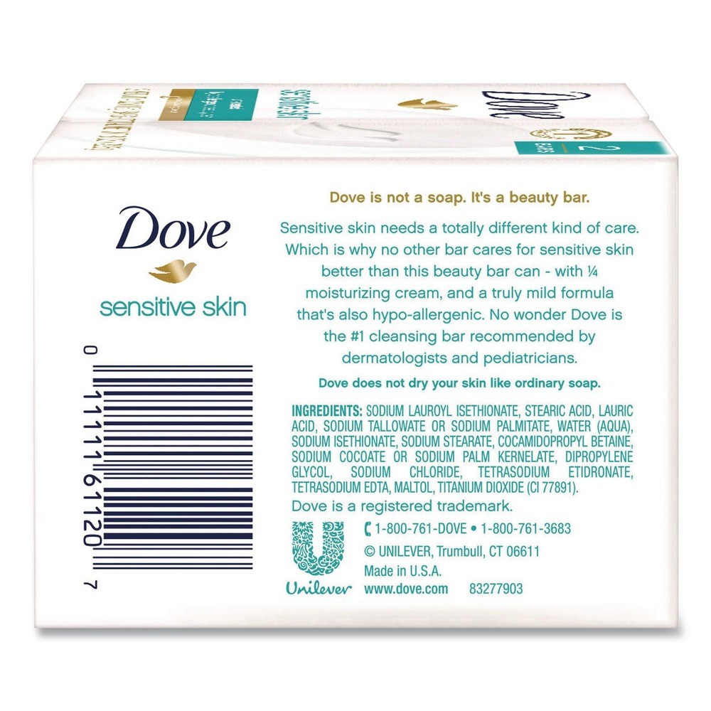 Dove CB613789 4.5 oz. Sensitive Skin Bath Bar – Unscented (72/CT) New