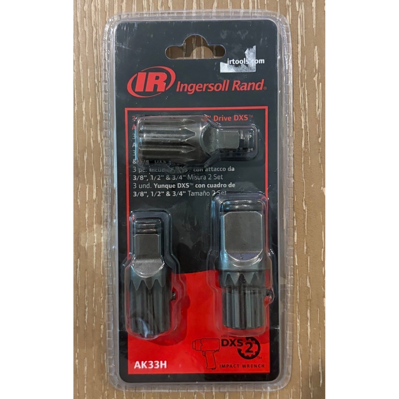 Ingersoll Rand AK33H 3 Pc DXS2 Impact Wrench Adapter Set 3/8 1/2 3/4 Drive NEW
