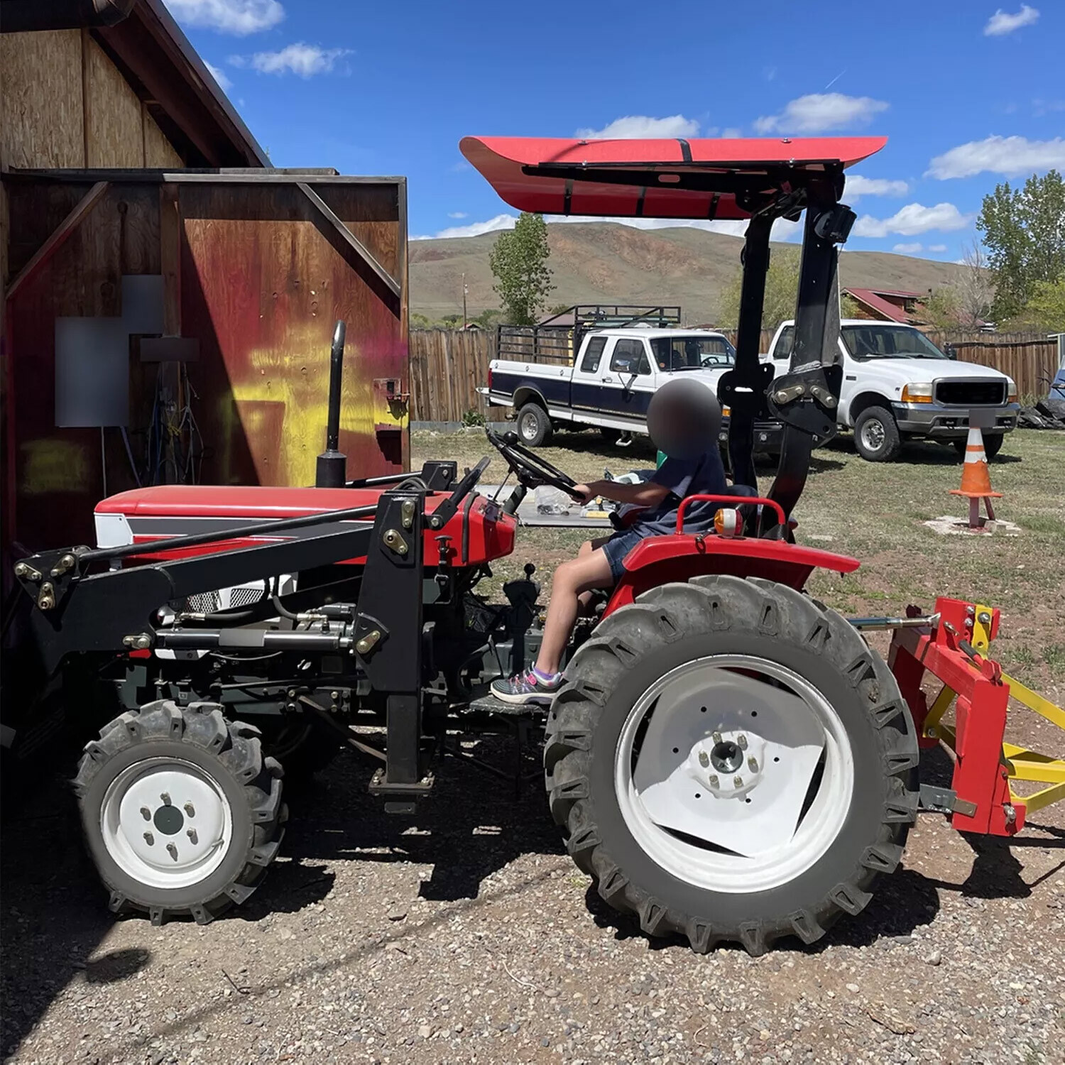 NEW Tuff Top Tractor Canopy Red For ROPS 52″ X 52″ w/ Mounting Accessories