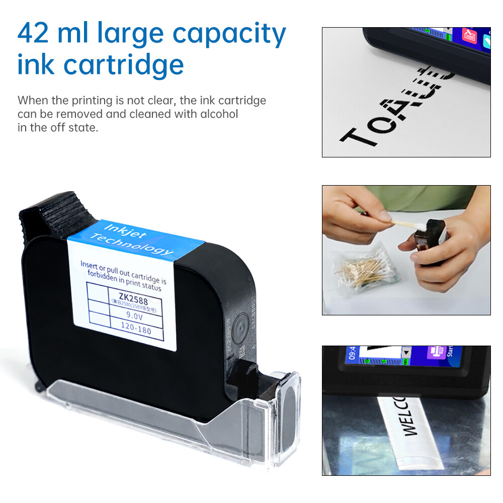 ToAuto Handheld Inkjet Printer Date QR Code Barcode Printing Logo Label Machine