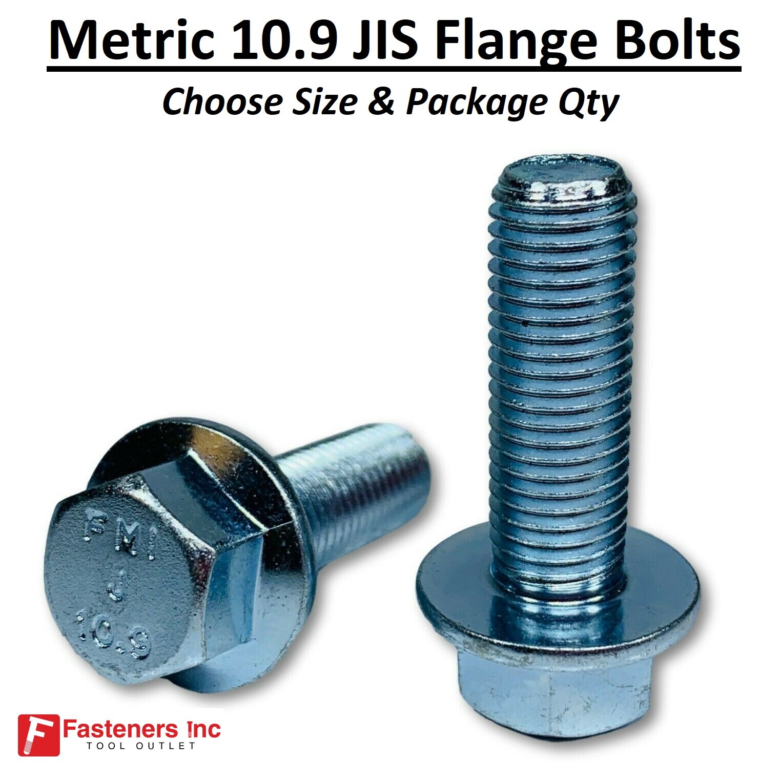 (All Sizes & Qty’s) Grade 10.9 Metric JIS Flange Bolts Zinc Hardened Small Head