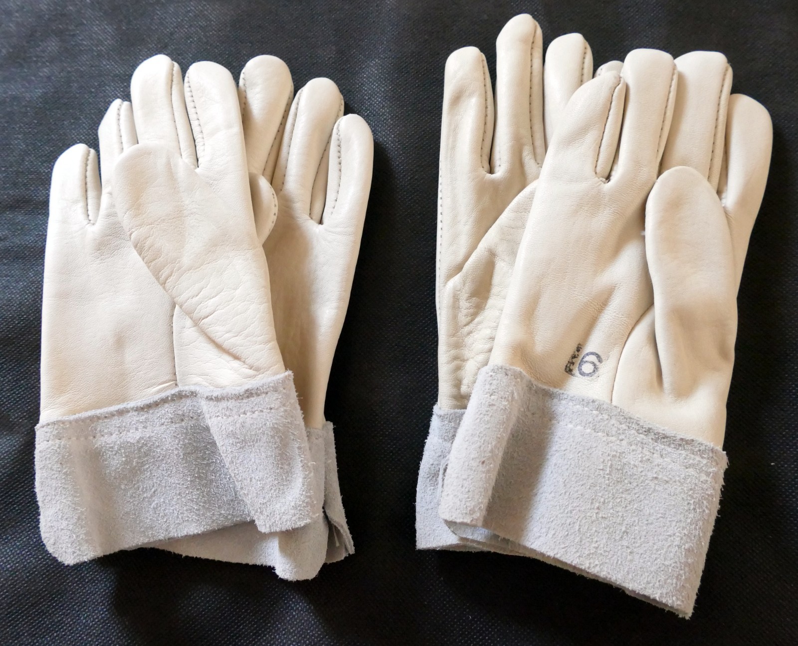 Lined 100% Split Cowhide Leather Gloves Work Garden, Farming 2 Pack EXTRA small