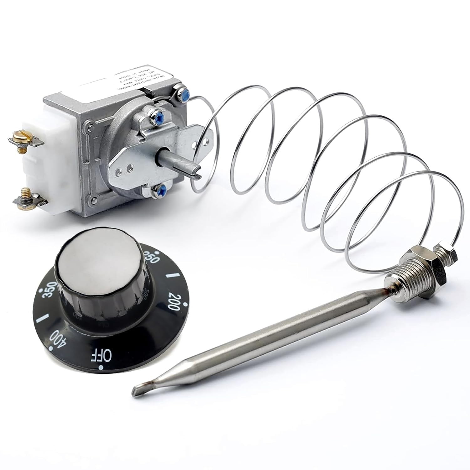 Professional Deep Fryer Thermostat, Stainless Steel, 200-400F Temperature