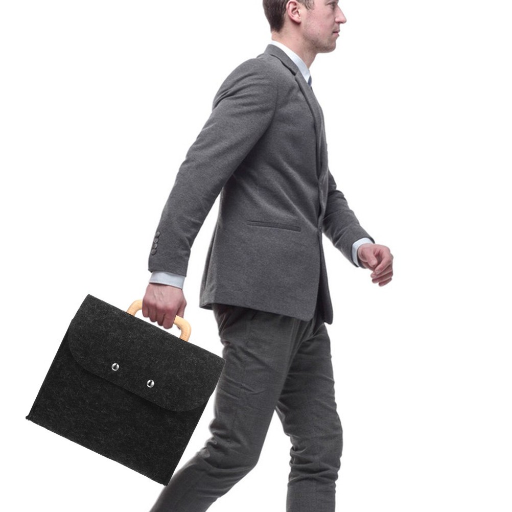 1Pack Dark Grey Felt Tote Bag for Business Setting Professionals