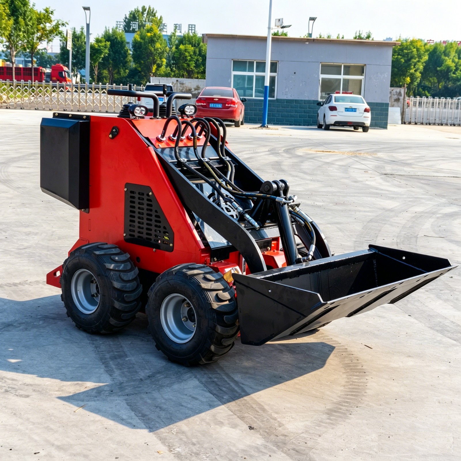 Free Ship Mini Skid Steer Loader Stand On With 13.5HP B&S Engine Wheel Loader