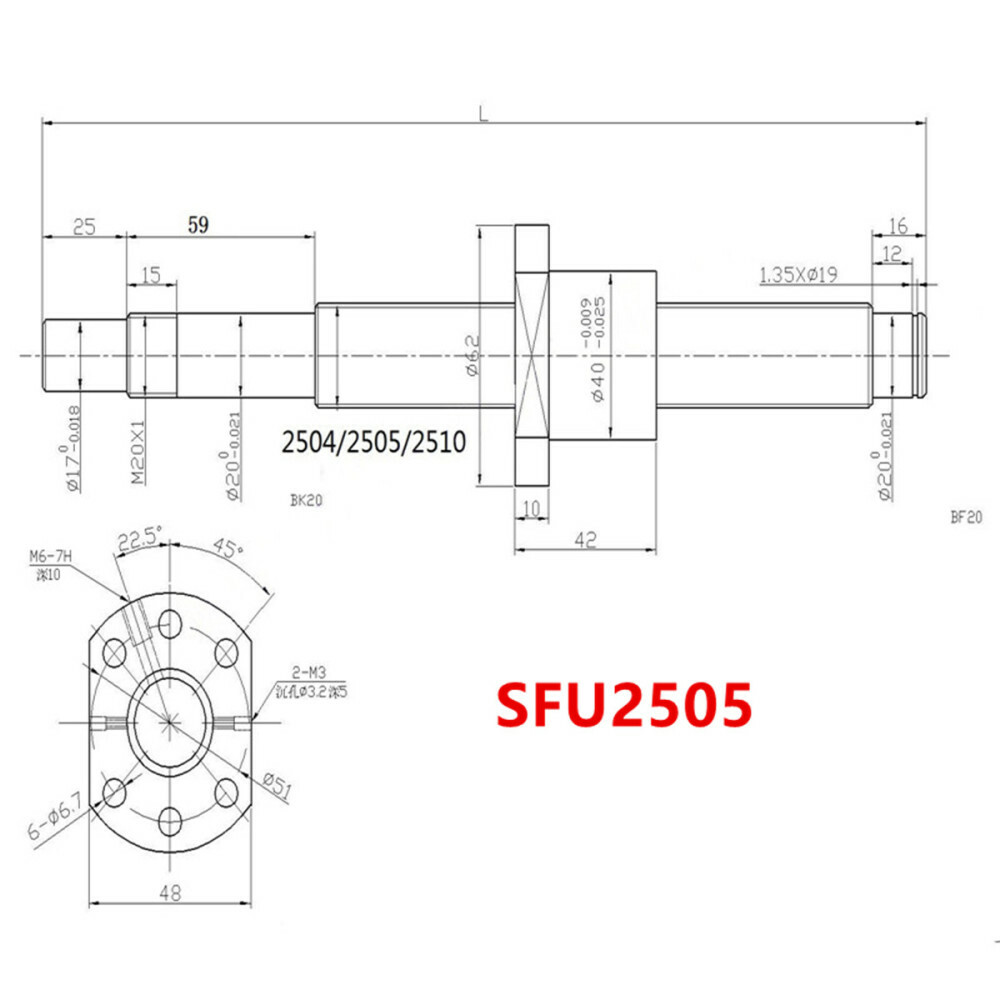 BallScrew SFU1605/SFU1204/SFU2005/2505/1610/1604 End Machine&Housing&Support kit