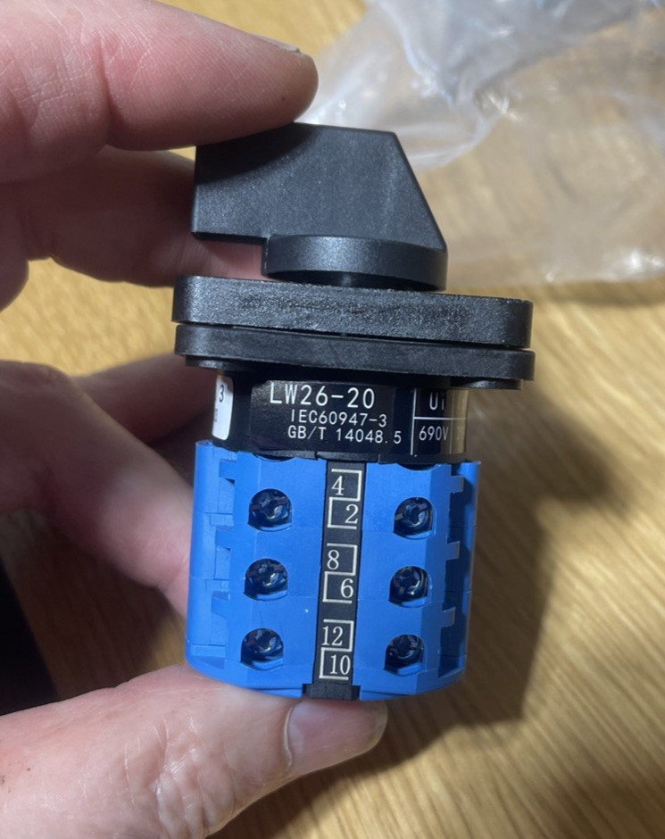 Grizzly Lathe FORWARD/REVERSE Switch SZW26-20/D303.3 660V 20A