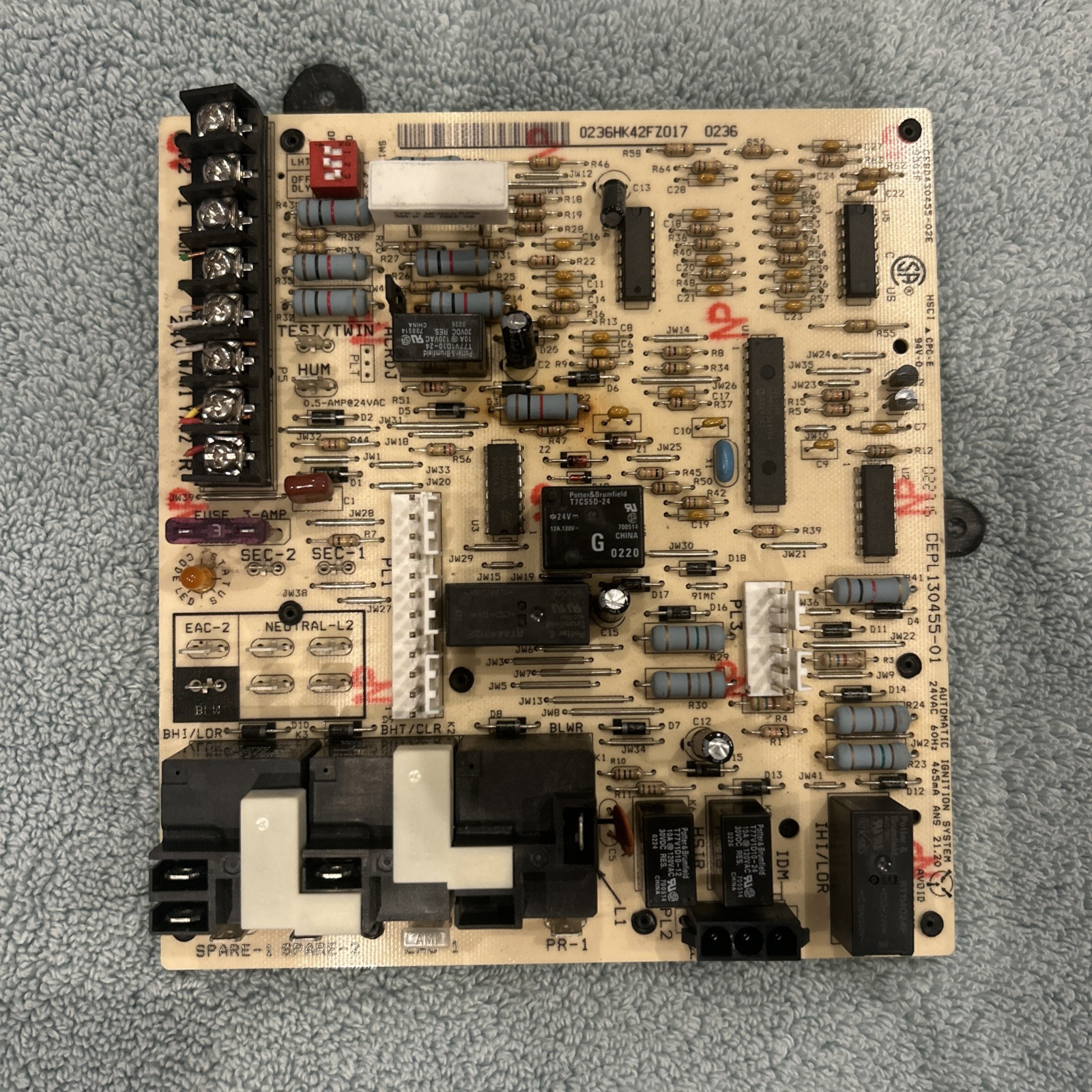 Carrier HK42FZ017 Furnace Control Board CEPL130455-01 CEBD430455-10A 🔥Checked