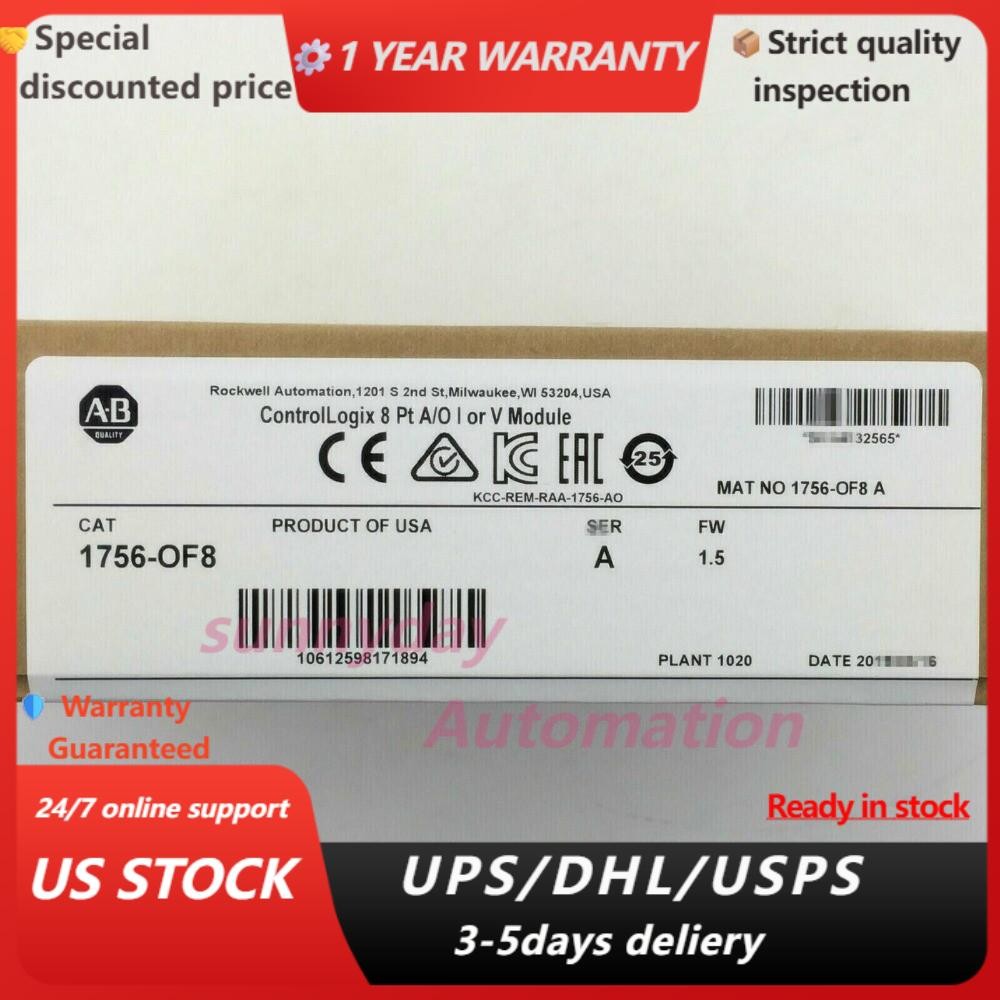 Factory Sealed AB 1756-OF8 SER A ControlLogix 8 Pt Output Module US Free Tax