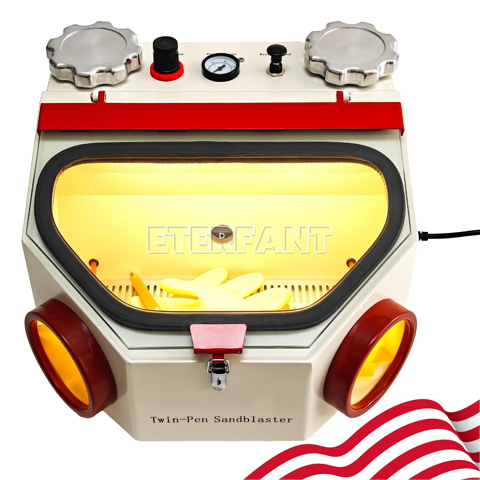 Dental Twin Pen Sandblaster Double Pen Sand Blaster for Lab 2 Aluminum Tank US