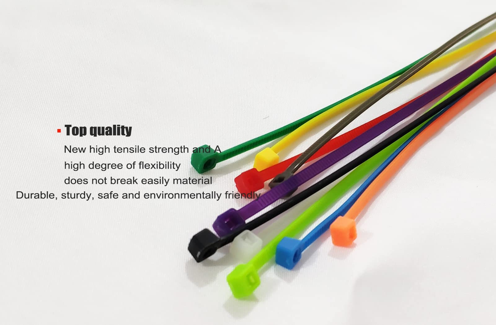 600Pack 8 Inch Multi Colors Heavy Duty Cable Zip Ties for Indoor and Outdoor Use