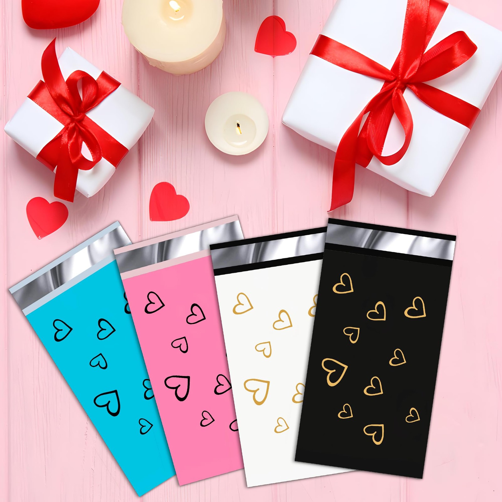 Thank You Poly Mailer – 6×9 Poly Mailers Variety Pack of 100, 25 Pcs Each Col…