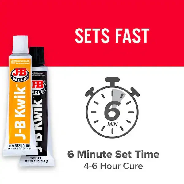J-B Weld 8276 KwikWeld Quick Setting Steel Reinforced Epoxy – Dark Grey 2 oz