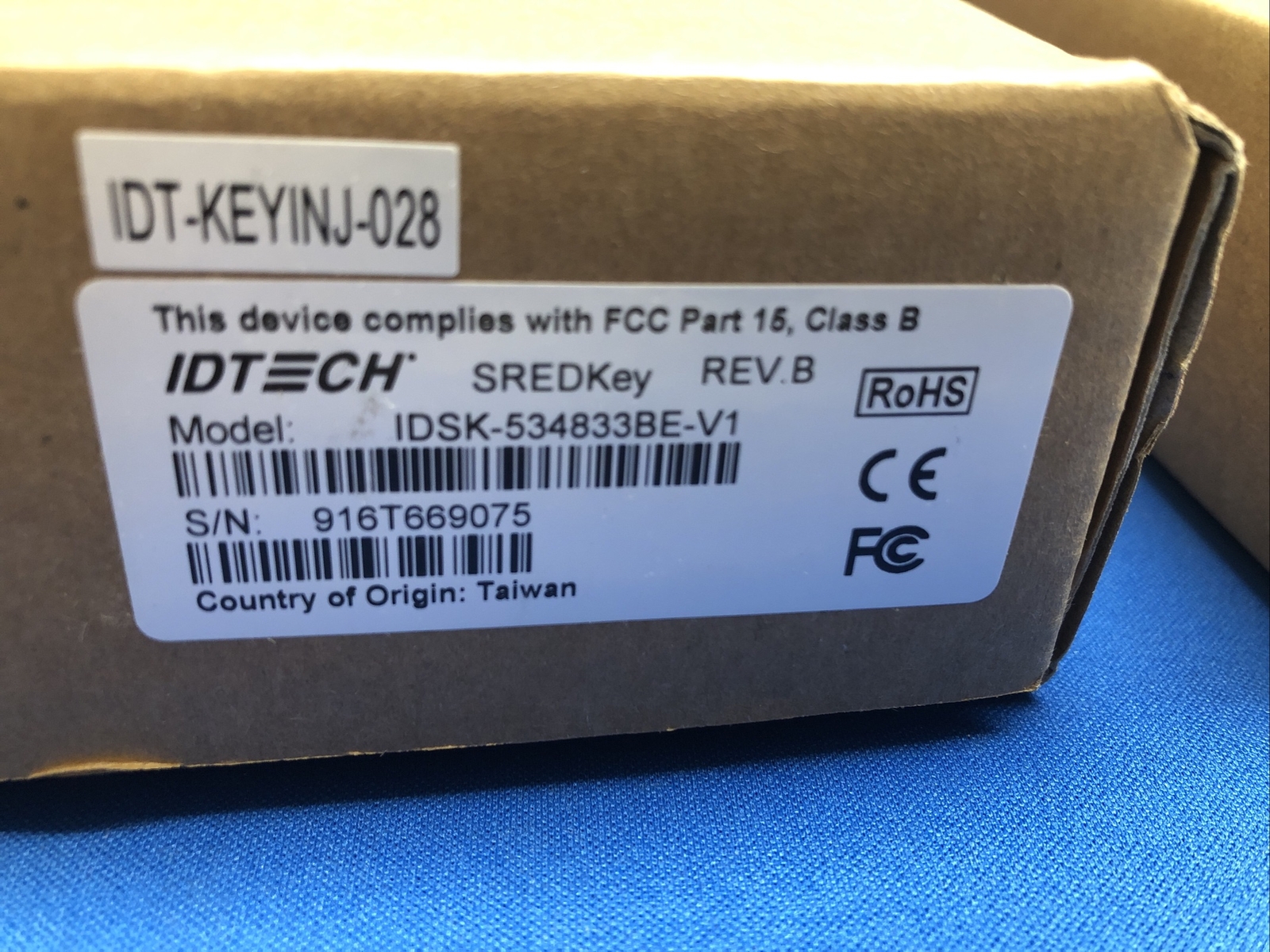 2X ID Tech SecureKey Keyboard IDSK-534833BE-V1 PART 15 CLASS B / New