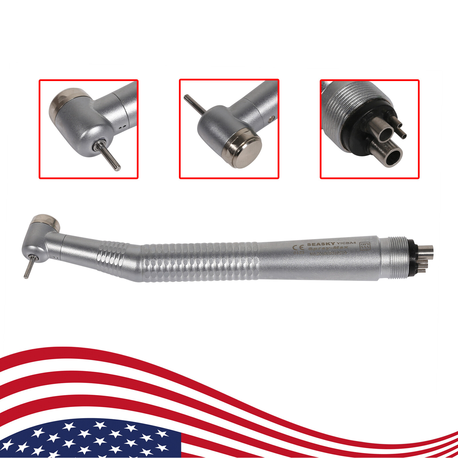 10PCS Dental High Speed Handpiece Push Button Standard 4 hole NSK Style SEASKY