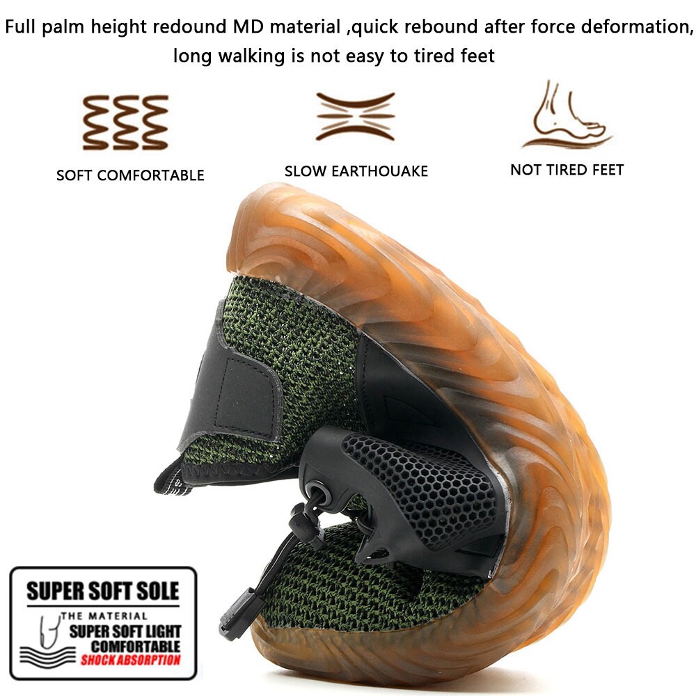 Mens Mesh Safety Shoes Steel Toe Work Boots Indestructible Lightweight Sneakers
