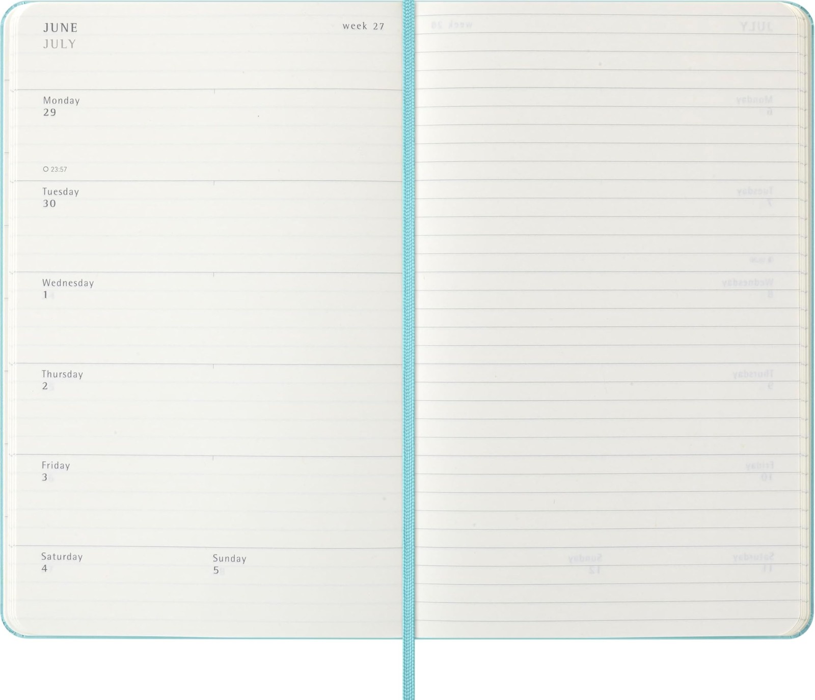 Classic 18 Month 2025-2026 Weekly Planner, Hard Cover, Large (5″ x 8.25″), Aq…