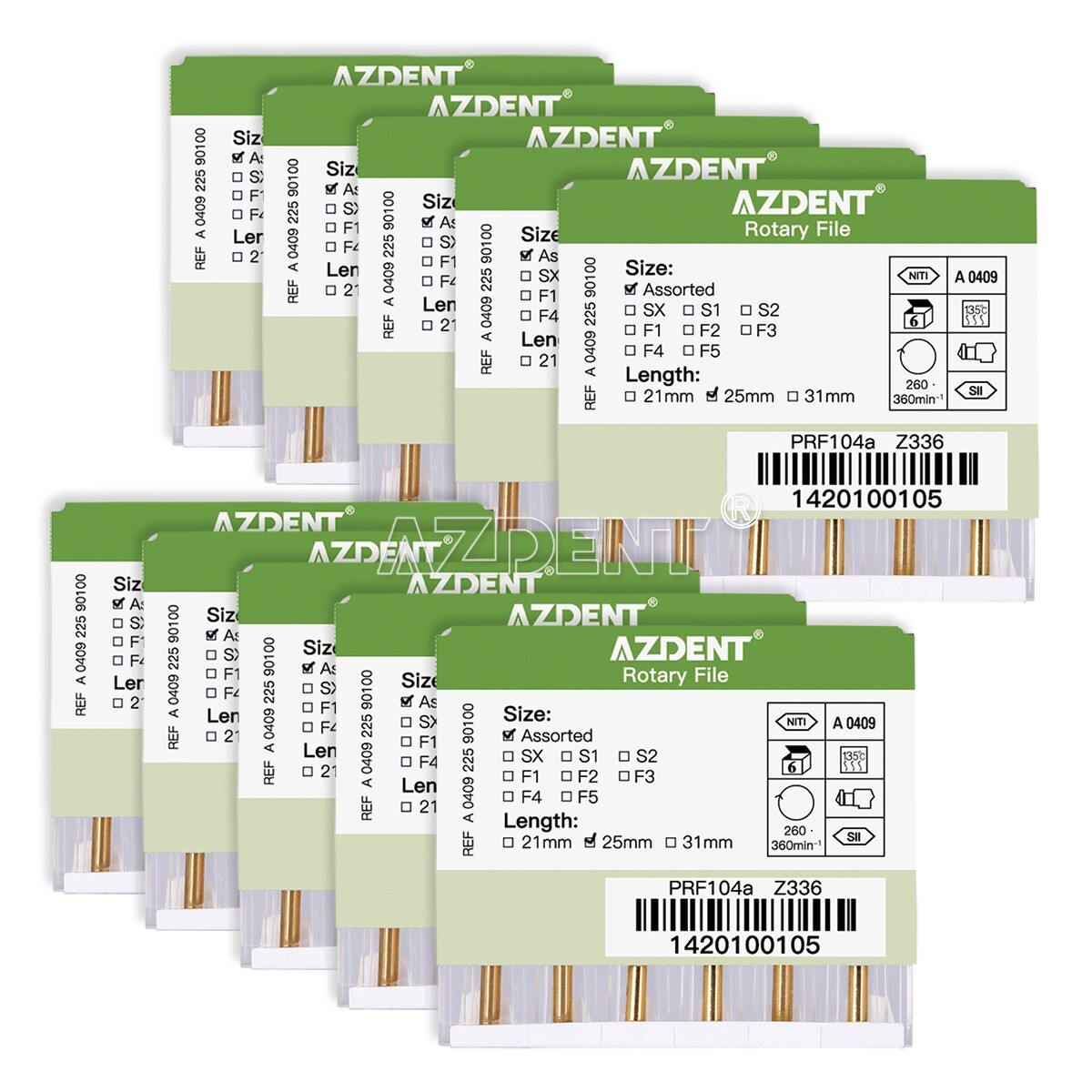 5 Packs Dental Rotary Heat Activated Canal Root Files Needles 25mm Engine Use