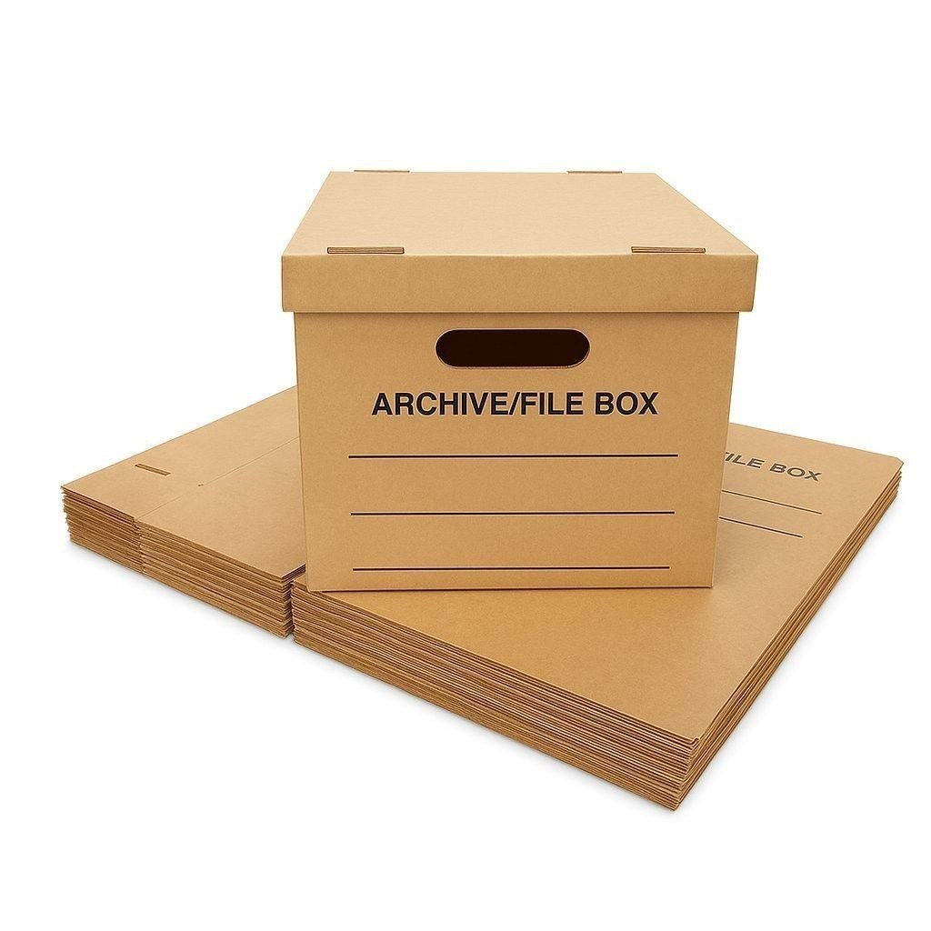 10 – Pack 15x12x10 Small Standard File Storage Moving Box with Lid Letter…