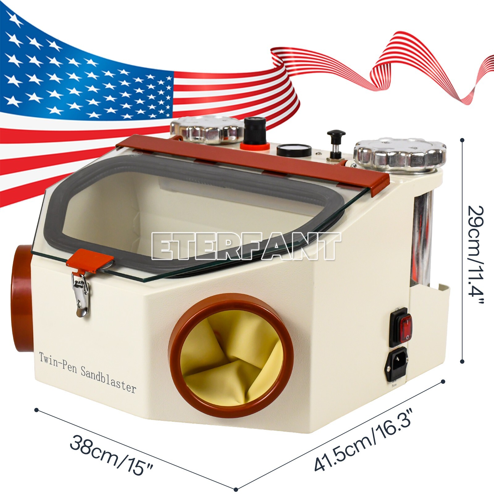 Dental Twin Pen Sandblaster Double Pen Sand Blaster for Lab 2 Aluminum Tank US