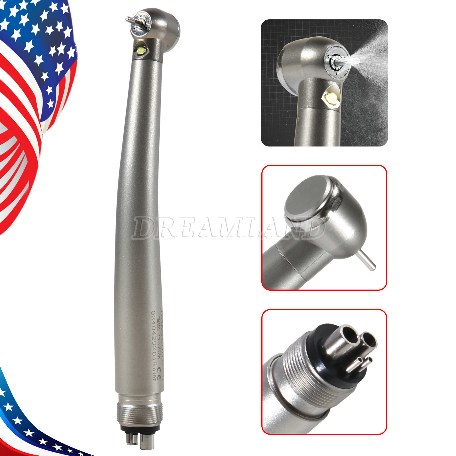 KAVO Style Dental Fiber Optic High Speed Turbine Handpiece LED E-generator 4Hole