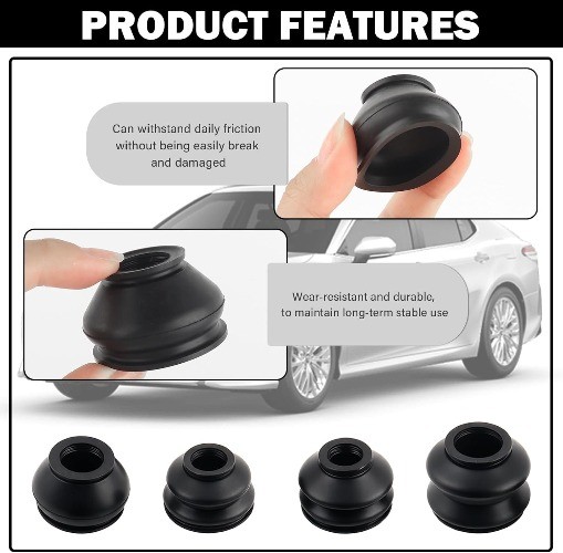 14PCS Tie Rod Boot Kit, Multi-Size Rubber Ball Joint Boot Replacement for Water
