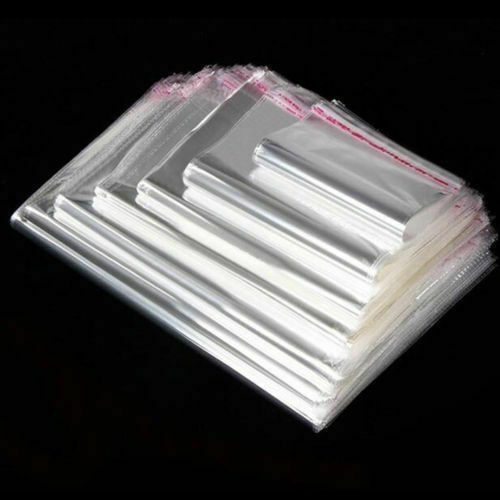 100 pcs Resealable Poly Bags Transparent OPP Bag Plastic Bags Self Adhesive Seal