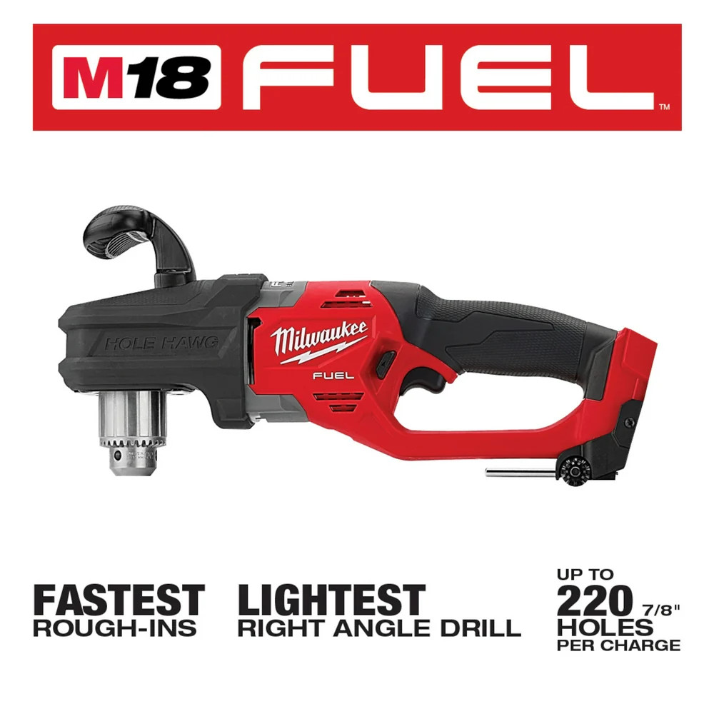 Milwaukee 2807-20 M18 FUEL 18V 12″ HOLE HAWG Right Angle Drill -Bare Tool