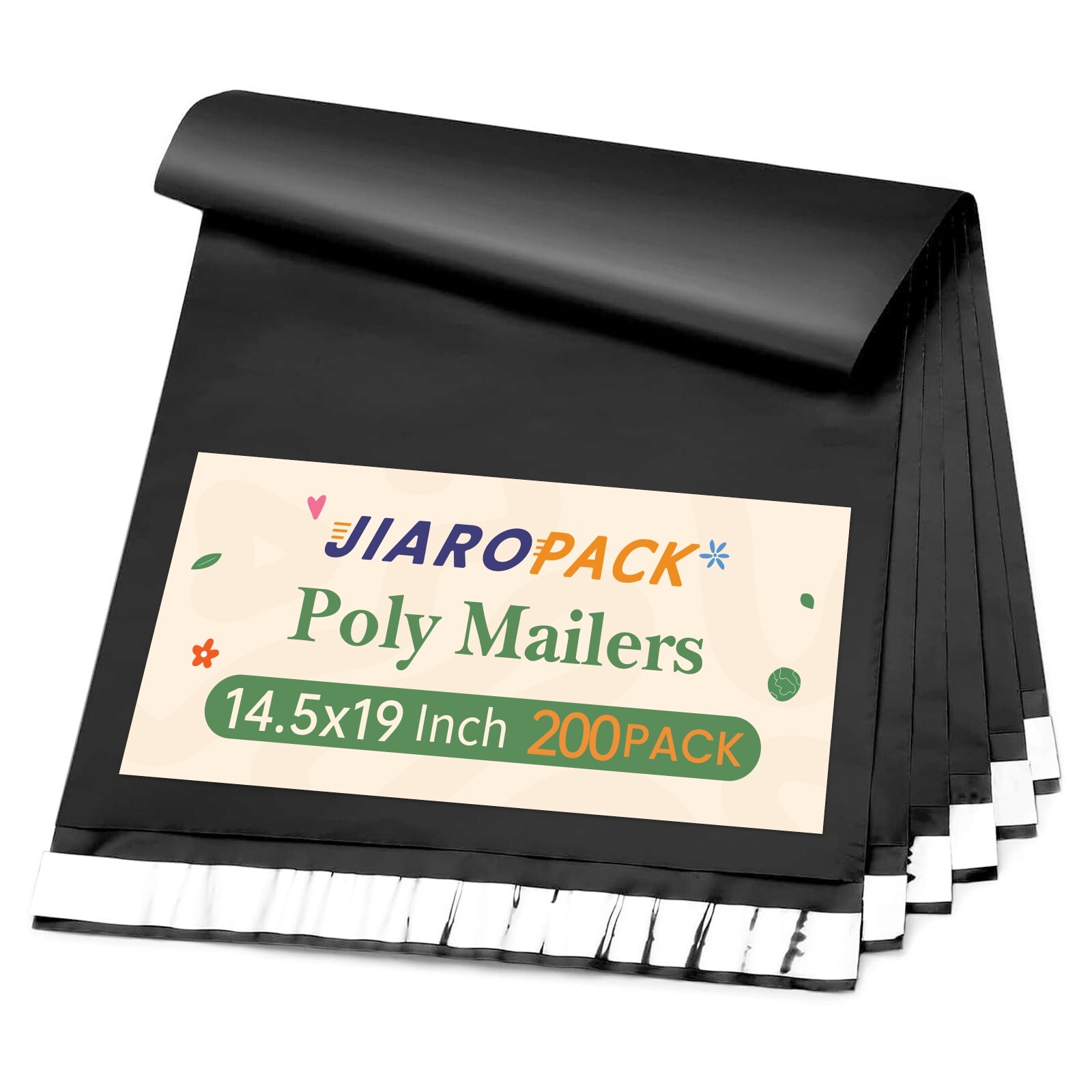 Poly Mailers Shipping Bags Mailing Envelope Large Package Bag 14.5×19″ 200 Black