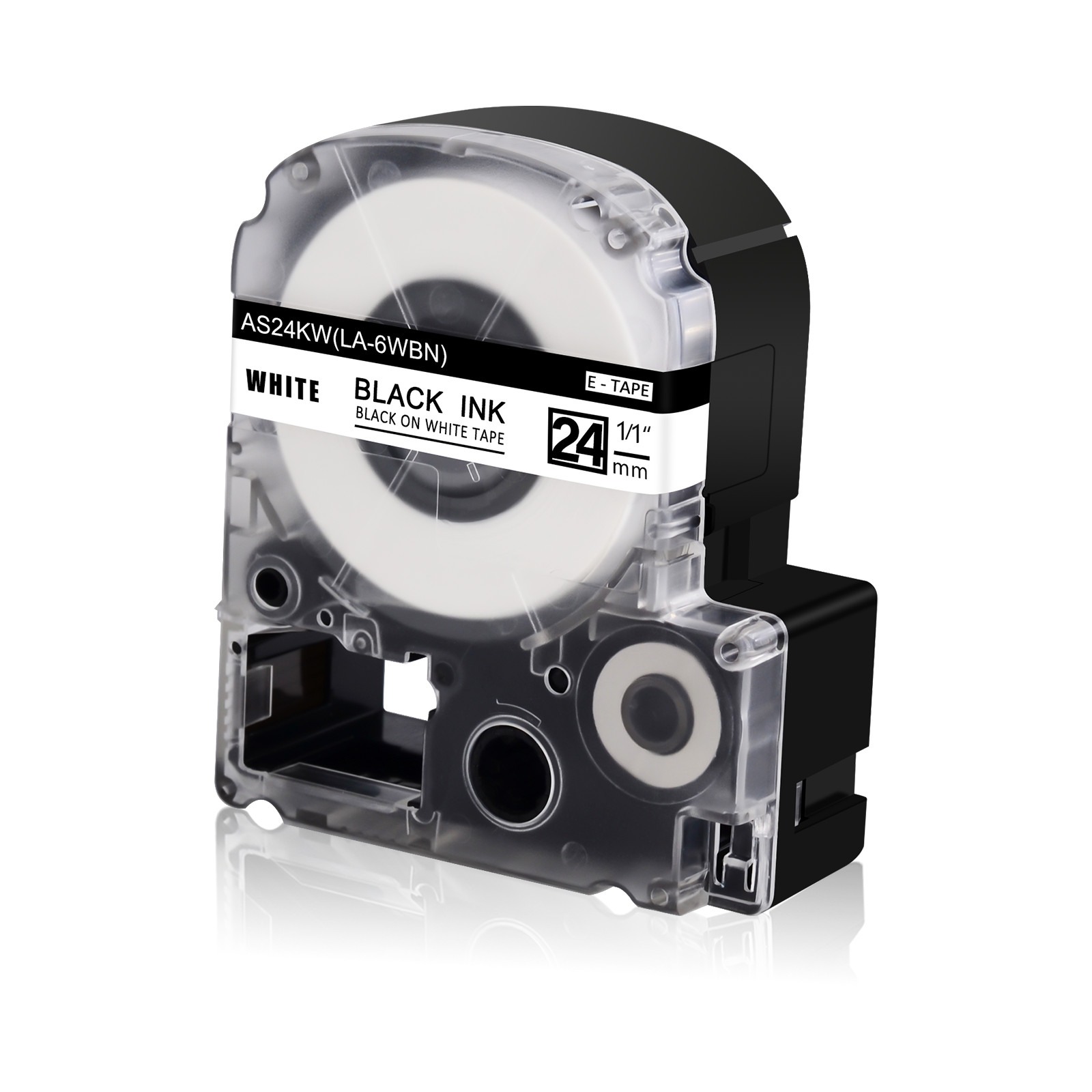 2PK Compatible with EPSON K-Sun 224BW 224BWPX 24mm Tape Black on White Label