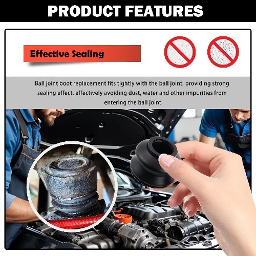 14PCS Tie Rod Boot Kit, Multi-Size Rubber Ball Joint Boot Replacement for Water