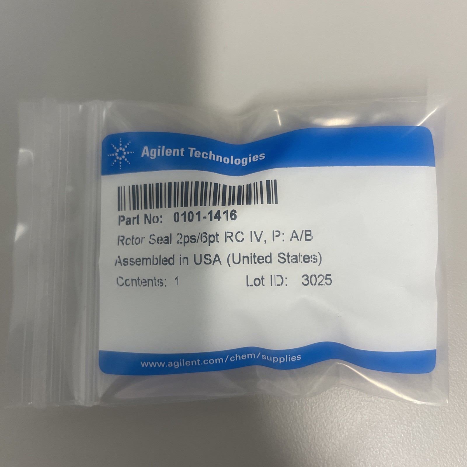 Agilent 0101-1416 Rotor Seal, 2 Grooves, Max 600 Bar NEW