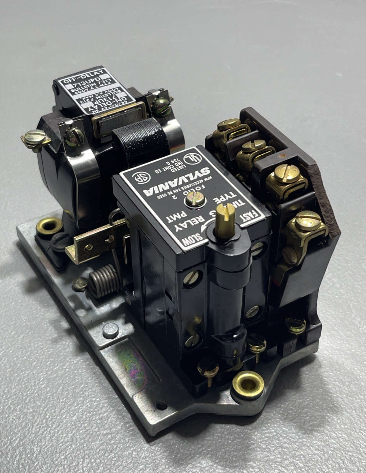 Joslyn Clark 713UP-76 PMT Pneumatic Timing Relay Open Type 10A 600VAC 50430