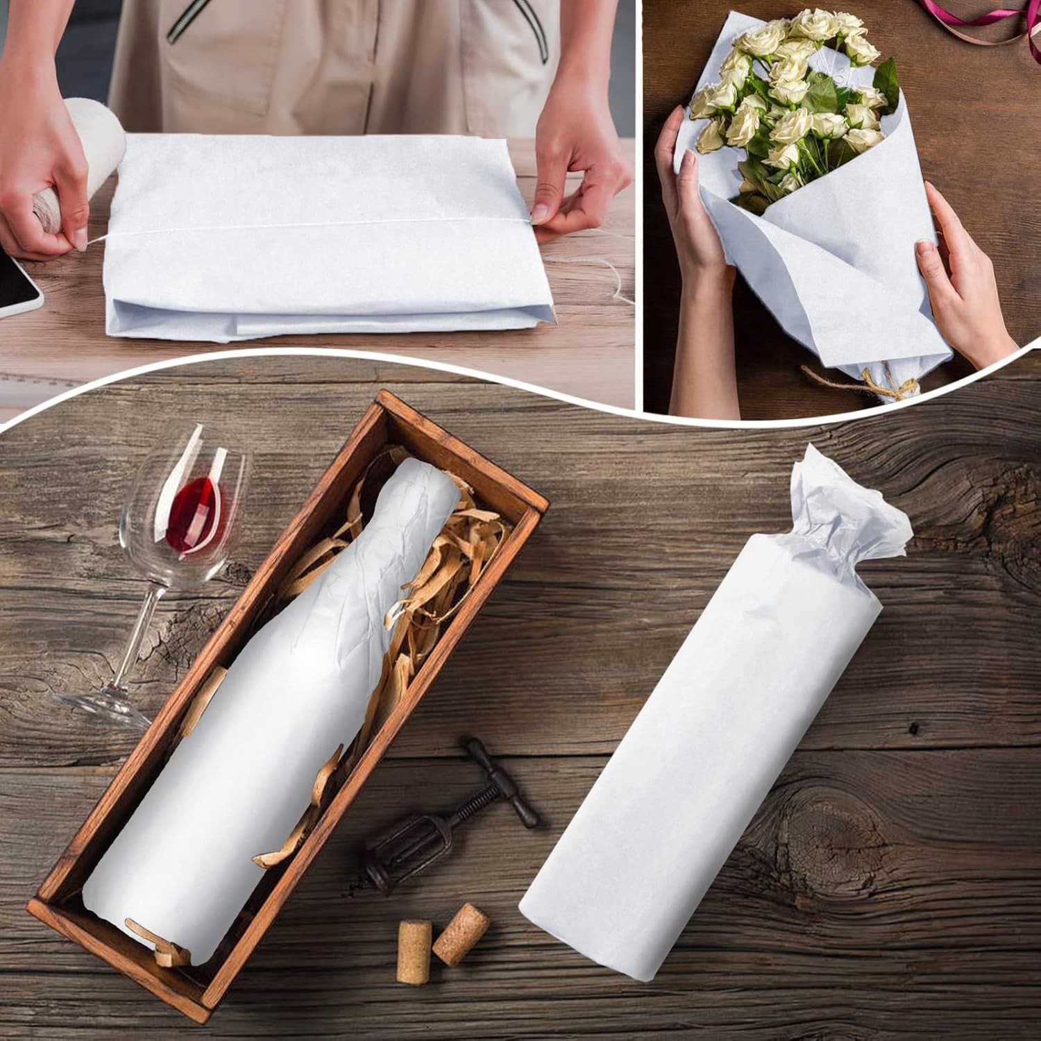 White Tissue Paper 15″ x 20″ 20″ x 30″ Packing Wrapping Cushioning Void Fill