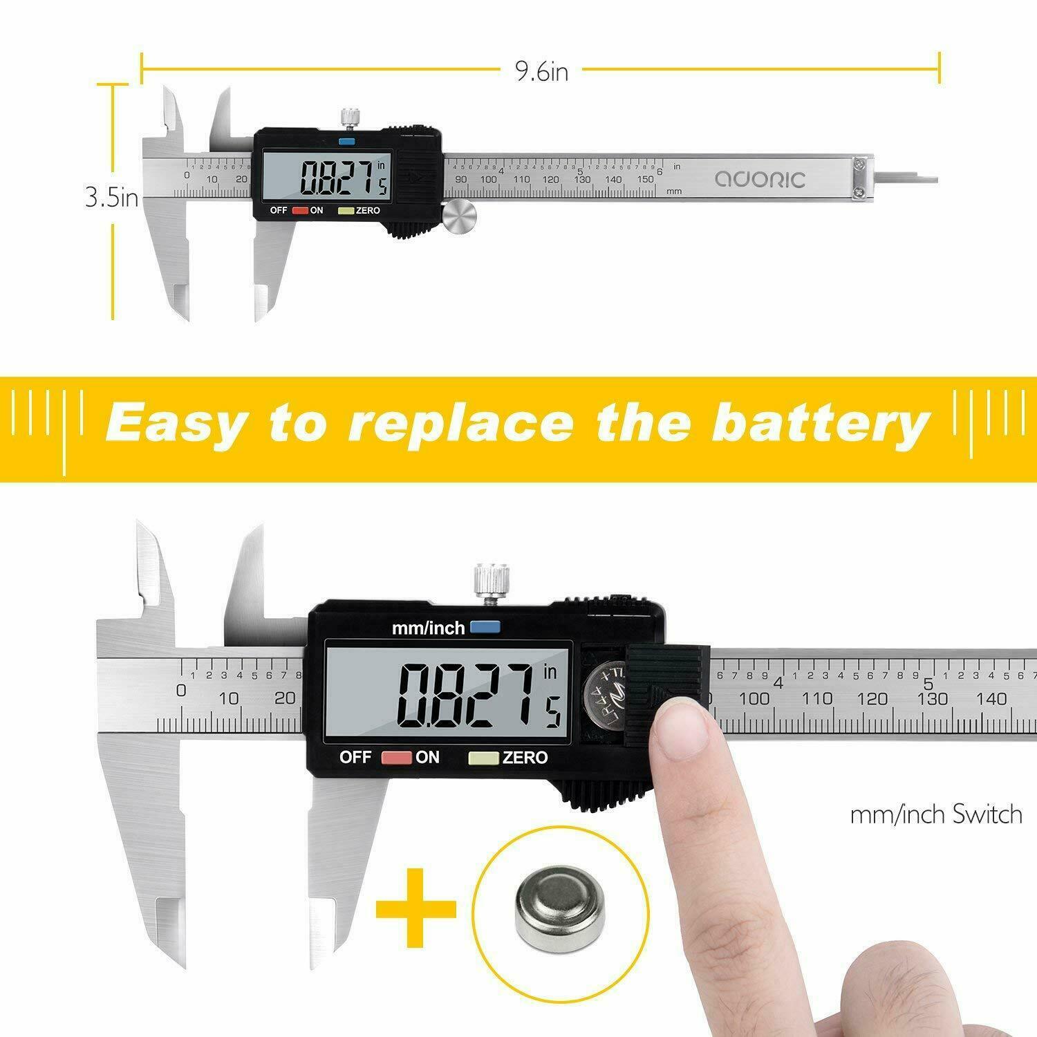 Stainless Steel Digital Caliper Vernier Micrometer Electronic Ruler Gauge Meter