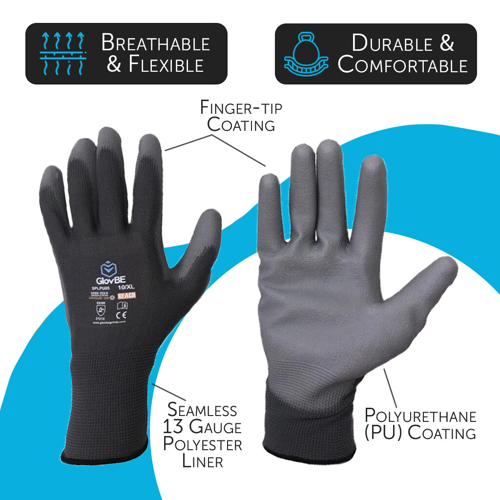 GlovBE 120 PAIRS Work Garden Gloves Mechanic Construction Safety Bulk Wholesale