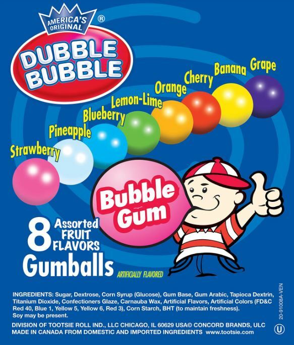 Alaska PR Etc 850 1″ Dubble DOUBLE BUBBLE GUMBALLS Gum Vending Machine ASSORTED