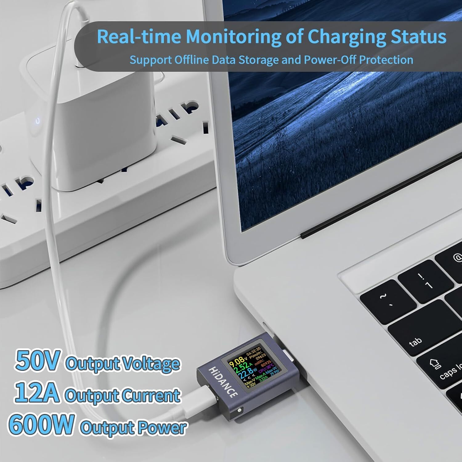 USB Type-C Power Tester Voltage Current Capacity Meter USB-C Multimeter 4.5-50V
