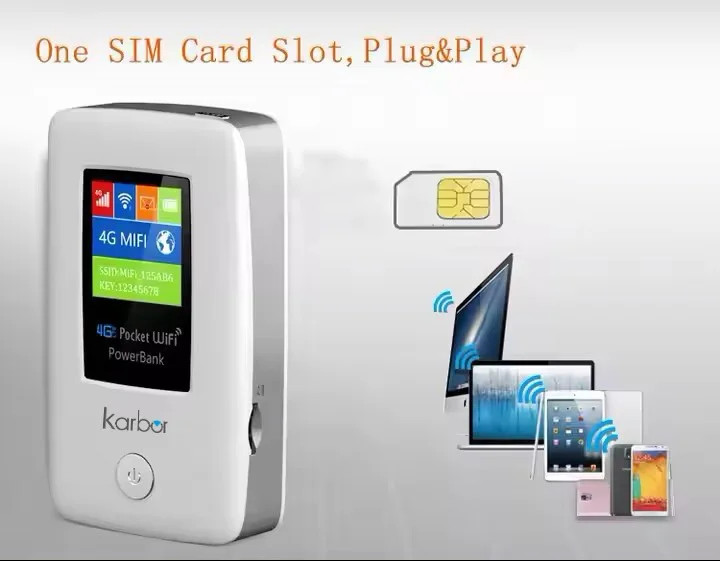 Karbor 6000mAh Portable WIFI Router Power Bank ESIM Wifi /Sim Card 2.4G WiFi6