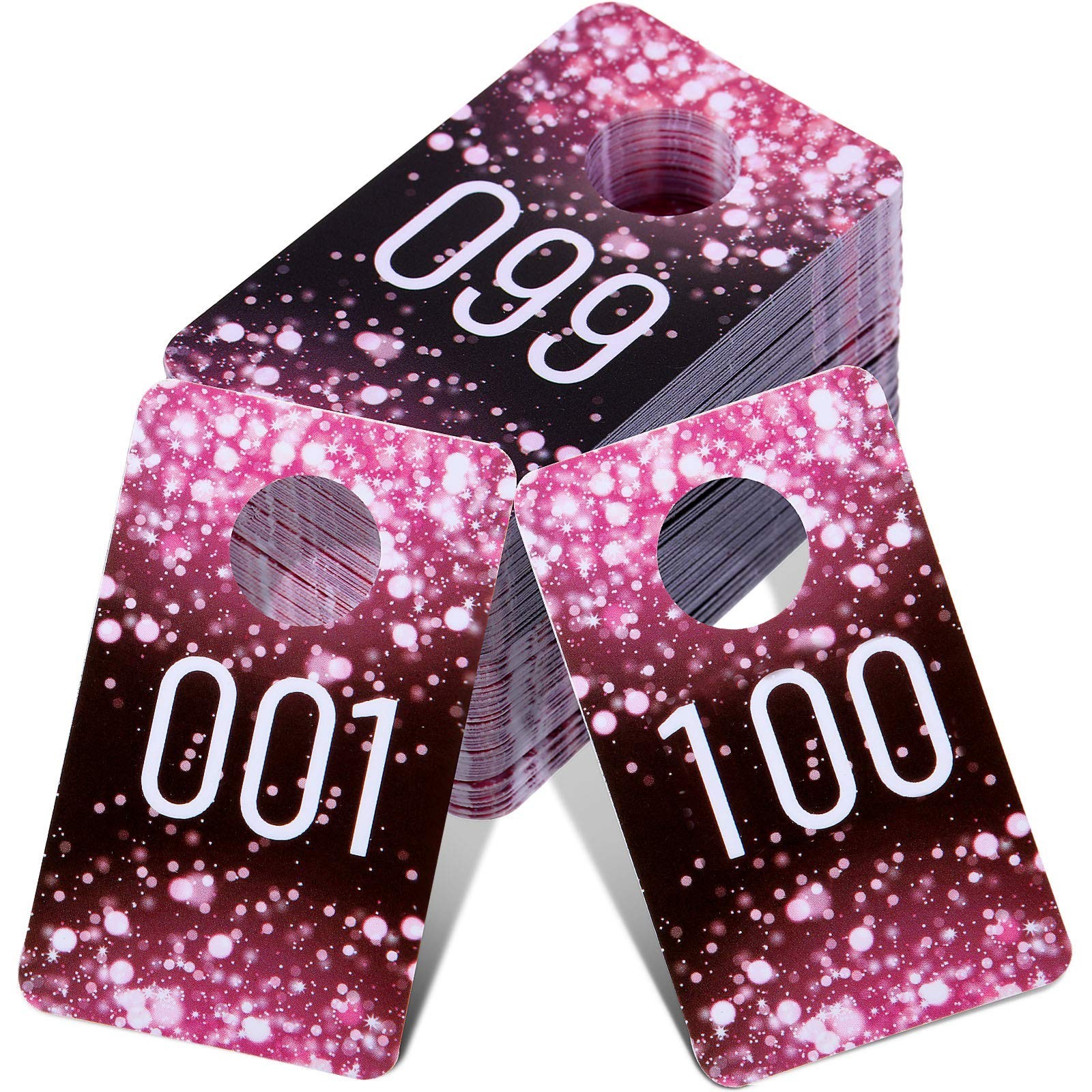100 Pieces Live Plastic Number Tags Consecutive Reusable Normal and Mirrored …