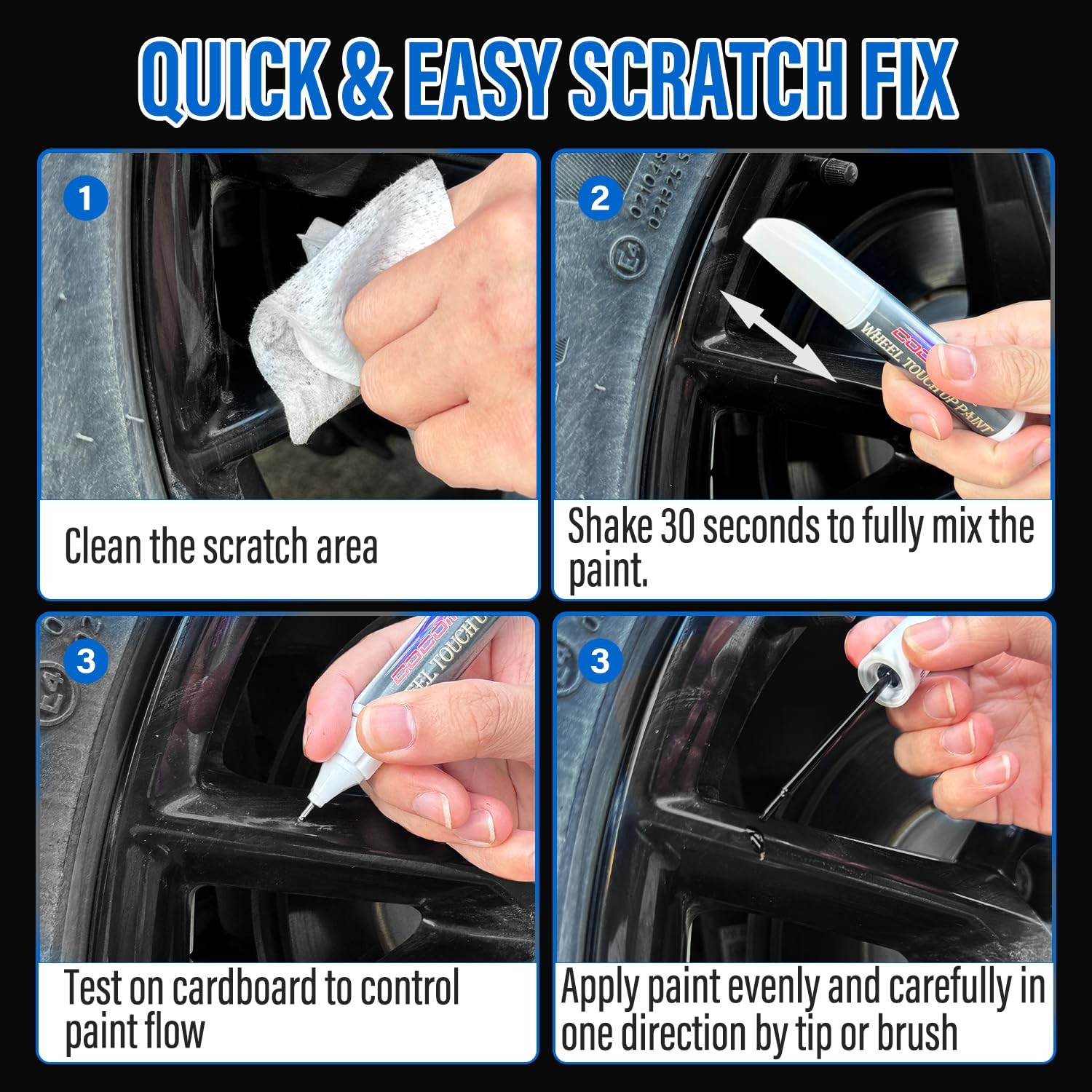 Gloss Black Rim Touch Up Paint Wheel Repair Paint Quick And Easy Touch Up Paint