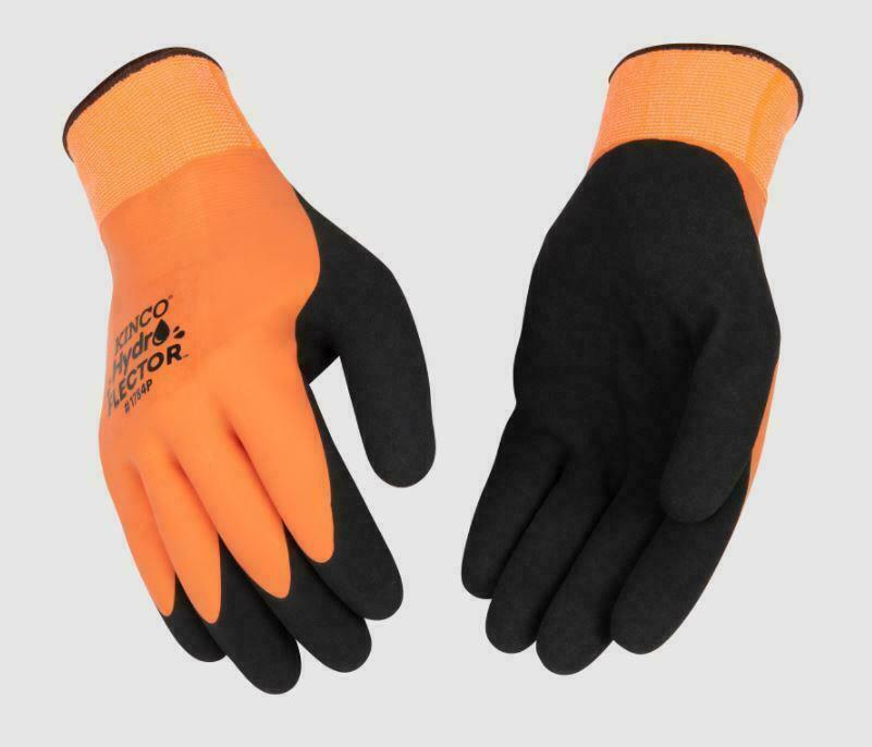 KINCO #1784P LARGE WATERPROOF GLOVE HI-VIS ORANGE BLACK SANDY PALM 8635187